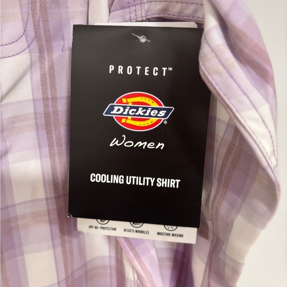 Dickies Lavender Plaid Button-Down Shirt - Picture 9 of 12